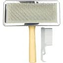 Щітка-пуходерка Trixie з дерев'яною ручкою та пластиковою гребінцем 11 см/14 см (2356)