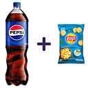 Набор: напиток Pepsi Cola безалкогольный сильногазированный 1.25 л + чипсы Lay's со вкусом сметаны и зелени 120 г