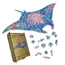 Дерев'яний фігурний пазл Фантастичний Скат, А5, Картонна коробка 35 елементів