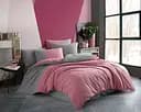 Комплект постельного белья Hobby Poplin Diamond Gulkurusu поплин 220х200 см серый с розовым (8698499159808)