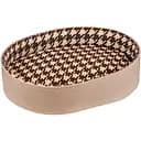 Лежак для животных BronzeDog Comfort овальный M 40х52х11 см бежевый с коричневым