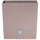 Горщик для квiтiв Prosperplast Rato квадратний низький, з вкладишем 2 в 1, 265 мм, мокка (70894-7529)