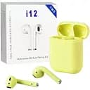 Беспроводные блютуз наушники TWS i12 с боксом для зарядки Yellow (au172)