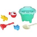 Песочный набор KZ 6449-1 ведро, лейка, сито, лопатка, грабли, 2 формочки 8 предметов