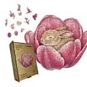 Деревянный фигурный пазл В объятиях Тюльпана, А4, Деревянная коробка 100 элементов