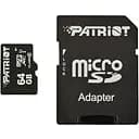 Карта памяти Patriot microSDXC LX Series 64GB Class 10 UHS-I и SD-адаптер PSF64GMCSDXC10