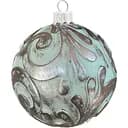 Набір ялинкових іграшок Dashuri Вінтаж 2 штуки по 8 см зі срібною поталлю, тіфані 80130305