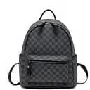 Повседневный женский рюкзак из экокожи 30х13х35 см черный в клетку (2255)