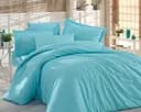 Комплект постельного белья Hobby Exclusive Sateen Diamond Stripe, сатин, евростандарт, 220х200 см, аква (8698499128941)