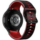 Ремінець для Samsung Galaxy Watch 7 - чорно-червоний ширина кріплення 20мм силікон Watchbands Scales (W47-8WB12300673)