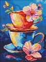 Набір з алмазною мозаїкою на підрамнику Таємниця чаювання Ideyka AMO8147, 30x40 см