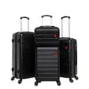 Набір валіз 4в1 пластик з кодовим замком та телескопічною ручкою чорний (603)