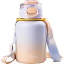 Термос Baicc 600 мл с трубочкой и ремешком, голубой градиент Happy Life HPGM8857BL