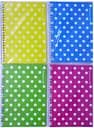 Тетрадь на спирали Горошек цветной, А5, 50 листов, ПВХ обложка, клетка (в ассортименте)