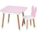 Столик зі стільцем Bambi "Ведмедик" 07-025R-BOX з ящиком рожево-білий