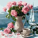 Набор для рисования по номерам "Ранкові троянди" Ideyka 40х40 см КНО5741