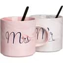 Парні чашки порцелянові Mr & Mrs 400 мл з ложками FM-28