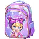 Дитячий рюкзак FG240502001A з трьома відділеннями та принтом дівчинки, рожевий