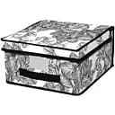 Корзина Idea Home Anthracite Flowers NP-101M прямоугольная с крышкой 30x28x15 см (NP-101M прям. тк. ж/к Anthracite Flowers)