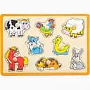 Дерев'яна рамка-вкладиш Viga Toys Домашні тварини 8 елементів (50017)