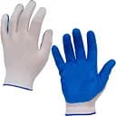 Перчатки рабочие В-10 бело-синие прорезиненные, 4 шт. в уп.