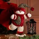 Новогодняя фигурка Снеговик с шишкой 40×33×74 (см) новогодний декор Yiwu CR-4-13