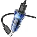 Автомобільний зарядний пристрій Hoco Z47 Type-C 2 x USB-A QC3.0 20 Вт синій