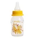 Бутылочка для кормления Lindo, изогнутая, с силиконовой соской, 125 мл, желтый (Li 144 жел)