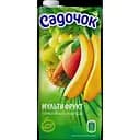 Мультифруктовый соковый напиток Садочок с мякотью пастеризованный 0.95 л