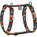 Шлея для собак Waudog Nylon Блоки анатомическая H-образная с QR паспортом L 50-90 см