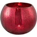 Подсвечник J-line стеклянный с эффектом разбитого стекла глянцевый 12х15 см красный (96513)