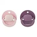Пустышка латексная Baby-Nova Pink&Purple, круглая, 0-24 мес., розовый и сиреневый, 2 шт. (3962033)