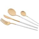 Набір столових приборів Ardesto Gemini Lecco золотисто-білий 4 шт. (AR0704LW)