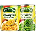 Набір: кукурудза цукрова Kwidzyn консервована 400 г + горошок зелений Kwidzyn консервований 400 г