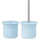 Чашка-контейнер з трубочкою MinikOiOi Sip+Snack Mineral Blue/Powder Grey, силіконова (101100109)