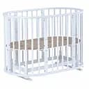 Кроватка круглая-трансформер Божья коровка 8 в 1 с маятниковым механизмом белый