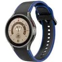 Ремешок для Samsung Galaxy Watch 6 40mm 6 44mm - черно-синий ширина крепления 20мм силикон Watchbands Double Line (W12-1WB85170006)