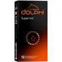 Презервативи латексні Dolphi Super hot, з ребрами, крапками та розігрівальним змащувачем, 12 шт. (DOLPHI/Super hot/12)