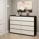 Комод для дому Еверест Мікс-5 Телескопічні на 8 ящиків (телескопи) 138.5х38х97.7 см венге + білий крафт золотий (EVR-2057)