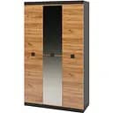 Шафа 3-х дверна Еверест Соната-1200 з дзеркалом венге темний/дуб крафт золотий (EVR-2637)