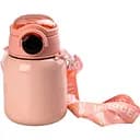 Термос с трубочкой 650 мл с датчиком температуры и ремешком, персиковый Happy Life HPGM8816PE