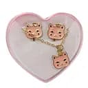 Біжутерія дитяча 2 в 1 Рожева Киця B4318-1 сережки + підвіска