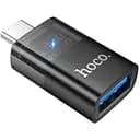 Адаптер Hoco UA36B Type-C тато to USB мама OTG transparent adapter Black