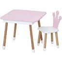 Столик зі стільцем Bambi "Корона" 06-025R-BOX з ящиком рожево-білий