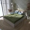 Кровать двуспальная Эверест Нордик-1400 (щит ДСП под матрас) 140х200 см Белый/Дуб золотой крафт (EVR-5551)