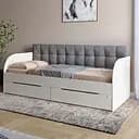 Детская односпальная кровать Lion Л-7 с ящиками и ламелями 90x200 см Лили-95 Бетон Style (Lion-041087)