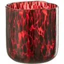 Подсвечник J-line стеклянный с леопардовым принтом 15 см красный (35627)