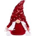 Новорічна м'яка іграшка Novogod'ko Гном Дівчинка LED ніс 29 см червона (973921)