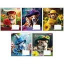 Зошити учнівські 18 аркушів клітинка 1B Charming companions, 25 шт. в упаковці