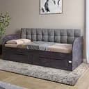 Детская односпальная кровать Lion Л-7 с ящиками и ламелями 90x200 см Лили-95 Бетон темный (Lion-041088)